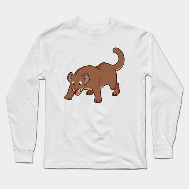 Kawaii Fossa Long Sleeve T-Shirt by Modern Medieval Design